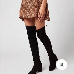Black over the knee high suede boots
